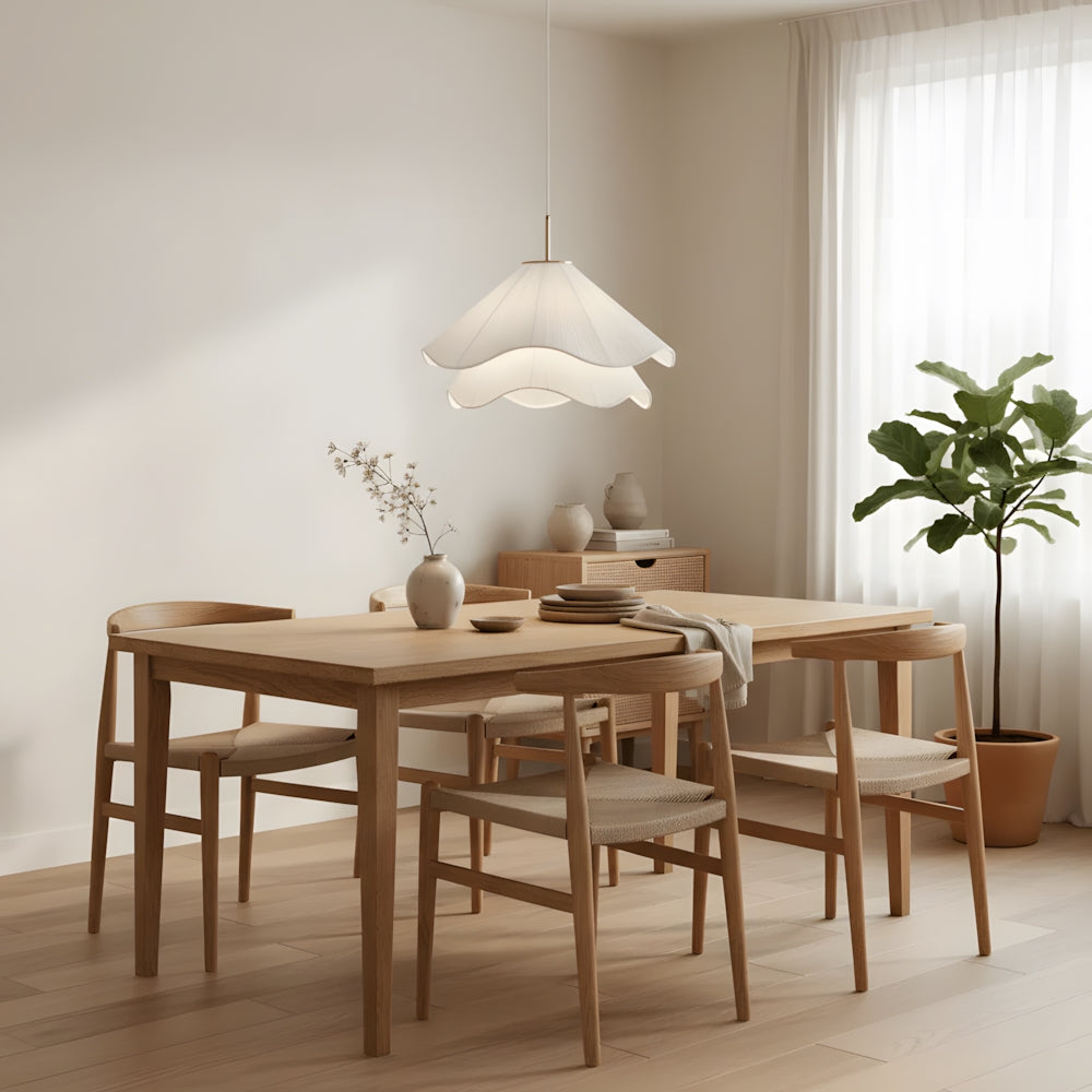 Plafonnier Fleur Textile Métal E27 Lumière Douce Salon Salle à Manger Chambre Décoration Poétique Design Élégant | Koossa