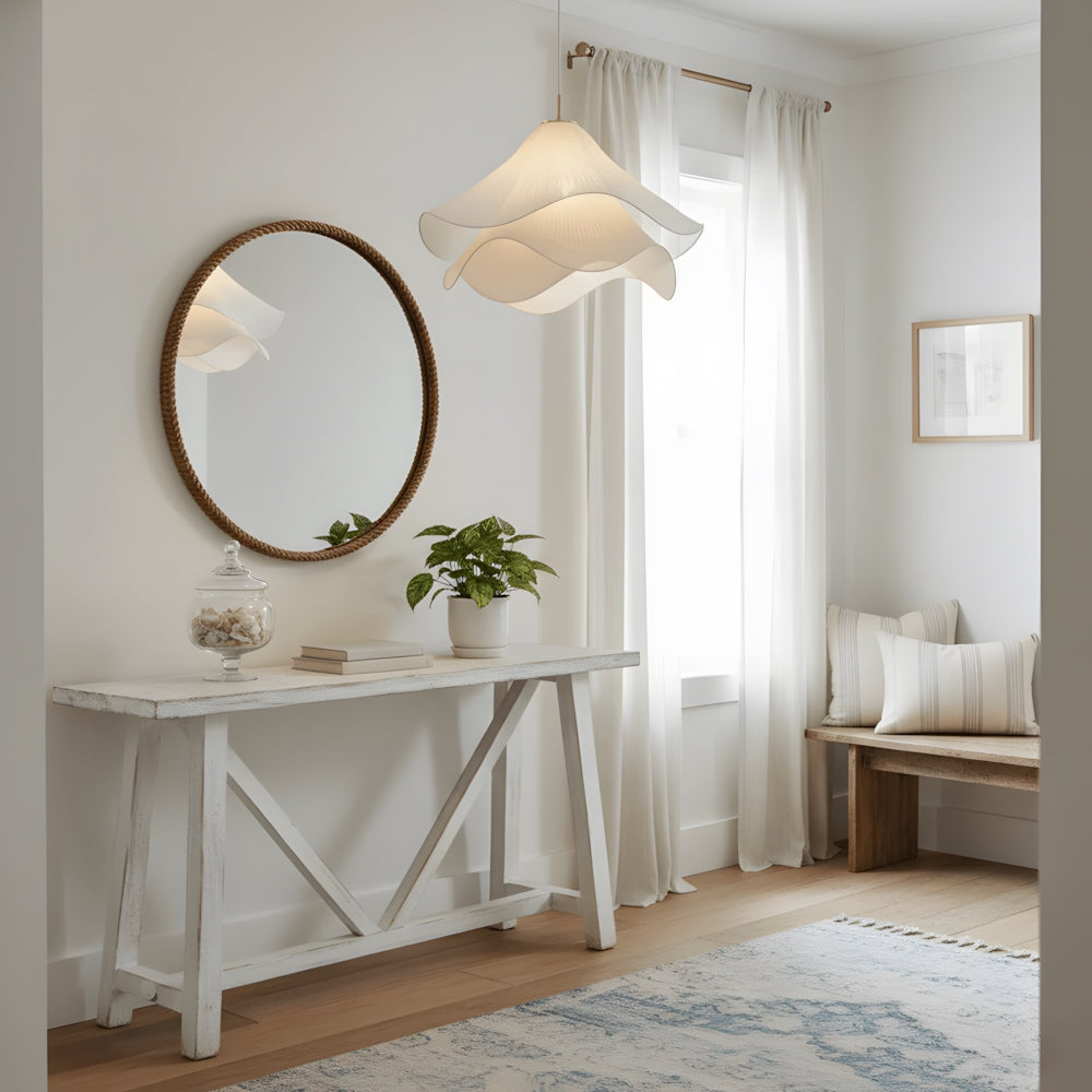 Plafonnier Fleur Textile Métal E27 Lumière Douce Salon Salle à Manger Chambre Décoration Poétique Design Élégant | Koossa