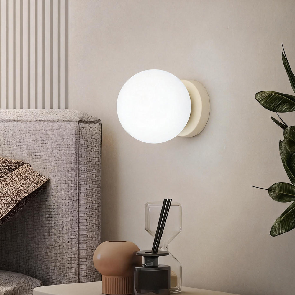 Glass Dome Wall Sconce 4.7 in Tall Metal Indoor Wall Light – Hallway, Bedroom & Entryway Accent Lighting, E26 Base, Rust-Resistant | Lonoma