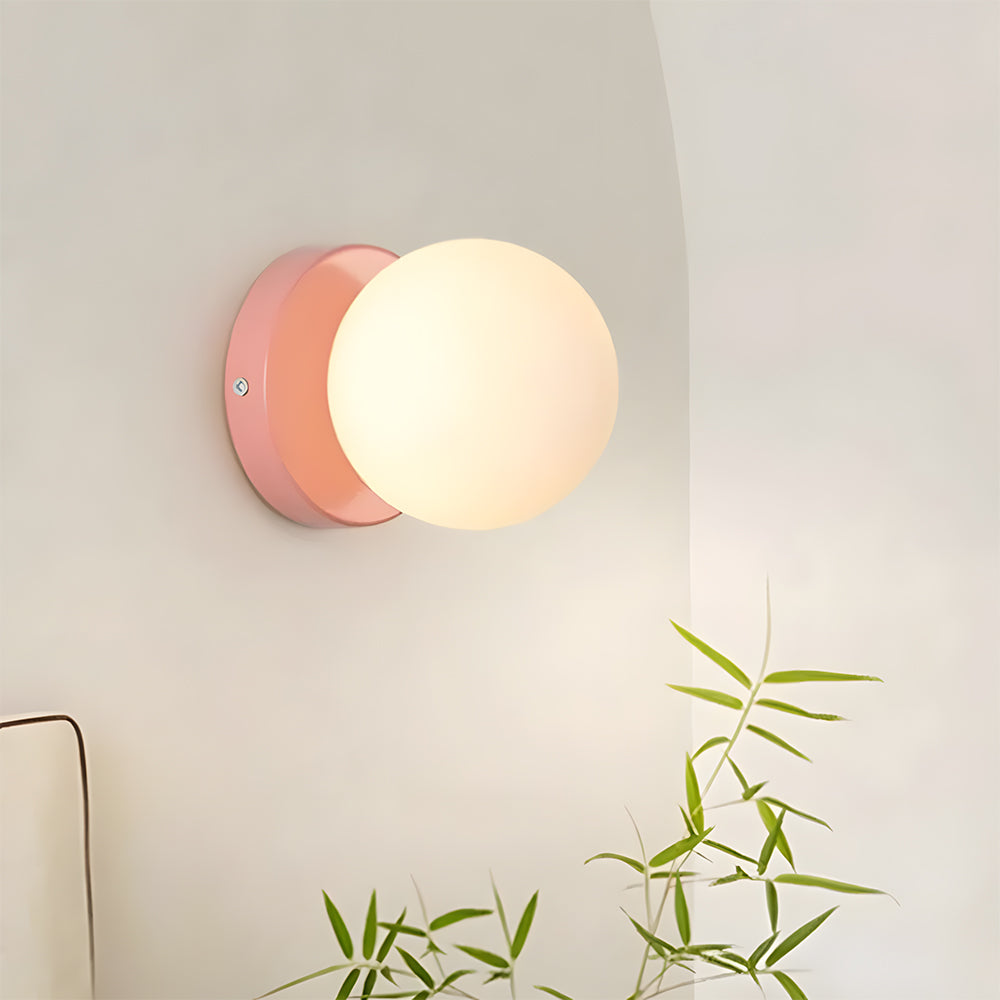 Glass Dome Wall Sconce 4.7 in Tall Metal Indoor Wall Light – Hallway, Bedroom & Entryway Accent Lighting, E26 Base, Rust-Resistant | Lonoma
