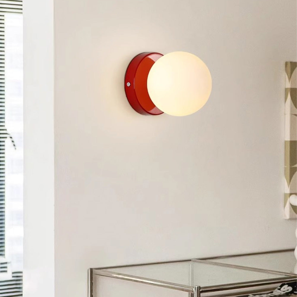 Glass Dome Wall Sconce 4.7 in Tall Metal Indoor Wall Light – Hallway, Bedroom & Entryway Accent Lighting, E26 Base, Rust-Resistant | Lonoma