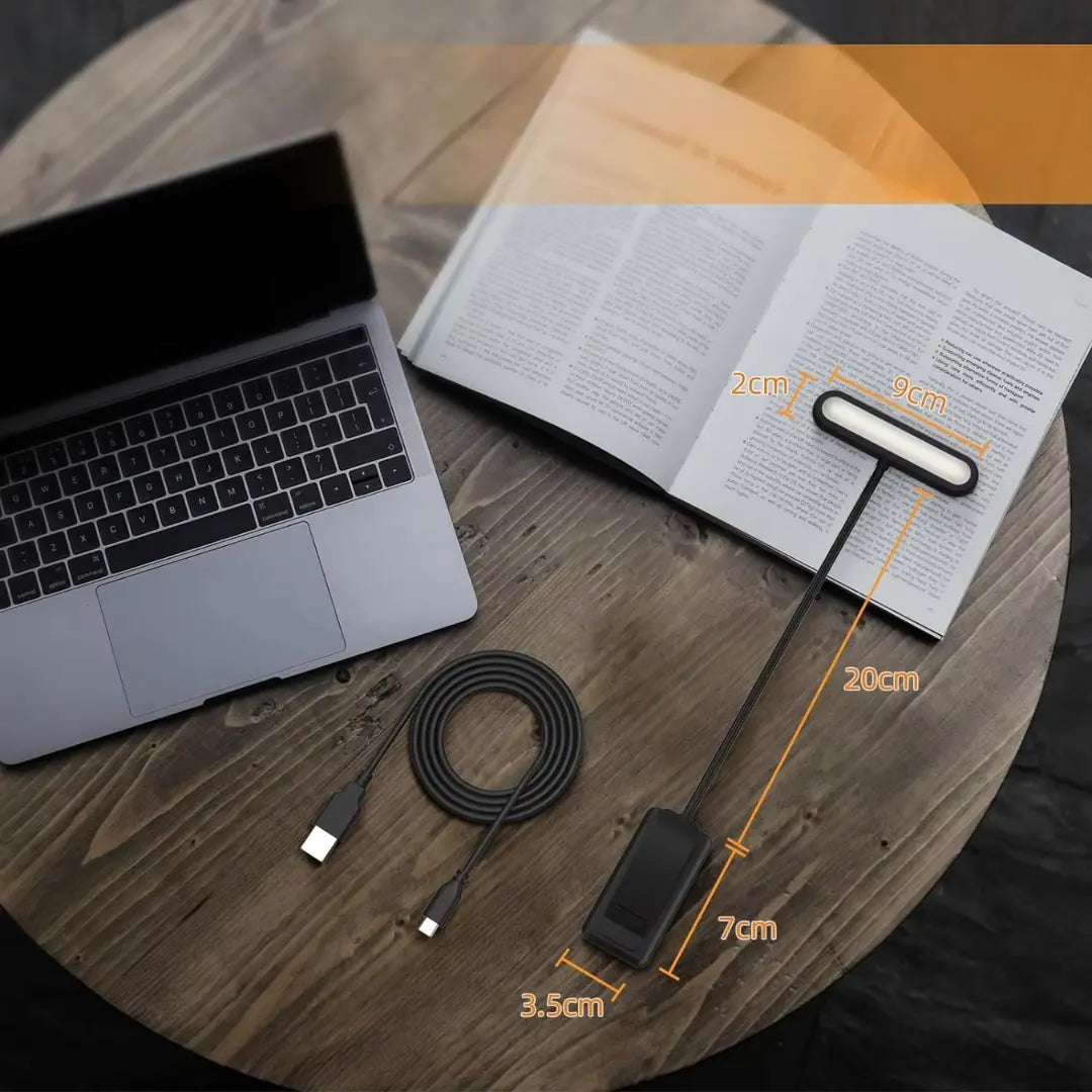 Lampe de lecture LED flexible à pince rechargeable avec trois températures de couleur pour bureau et chevet | Koossa