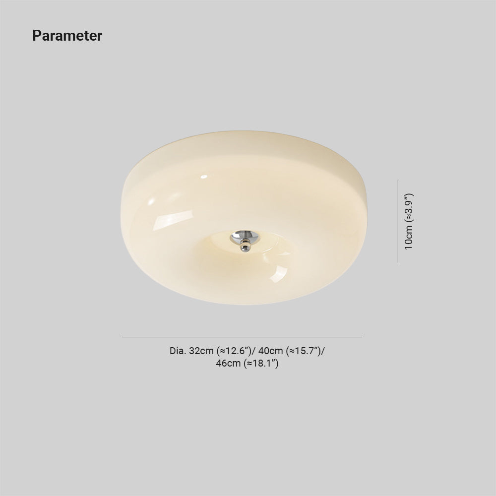 Glass Flush Mount Ceiling Light with Adjustable Color Temperature, Dimmable LED Fixture for Bedroom, Hallway, or Small Rooms | Lonoma