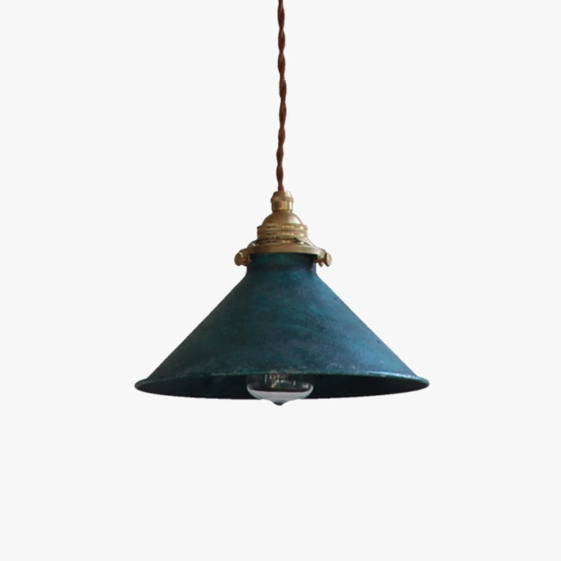 Metal Cone Hanging Ceiling Fixture Hardwired Single Light Adjustable Drop E14 Socket for Kitchen Dining Room | Lonoma