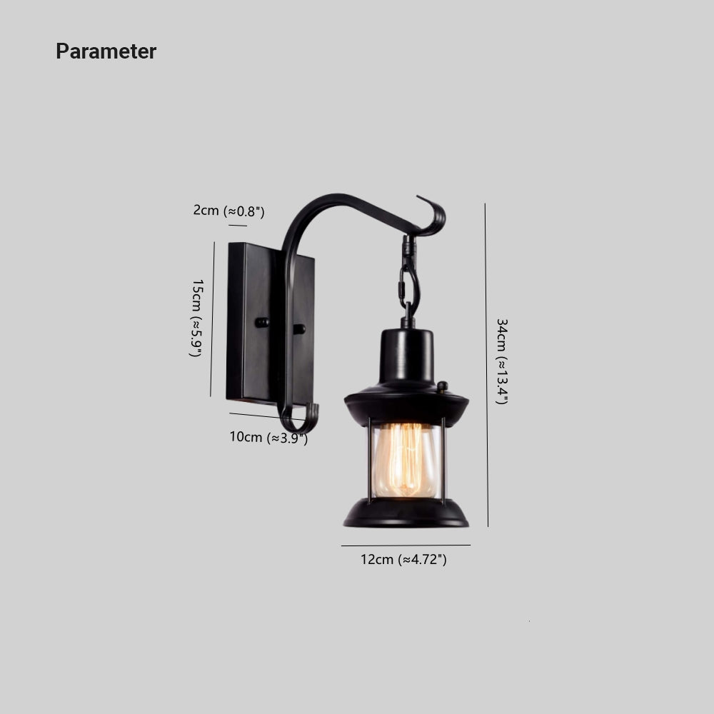 Retro Metal Wall Sconce Hardwired Single Light Fixture for Bedroom Living Room | E27 Socket Black Bronze Finish Industrial Accent | Lonoma