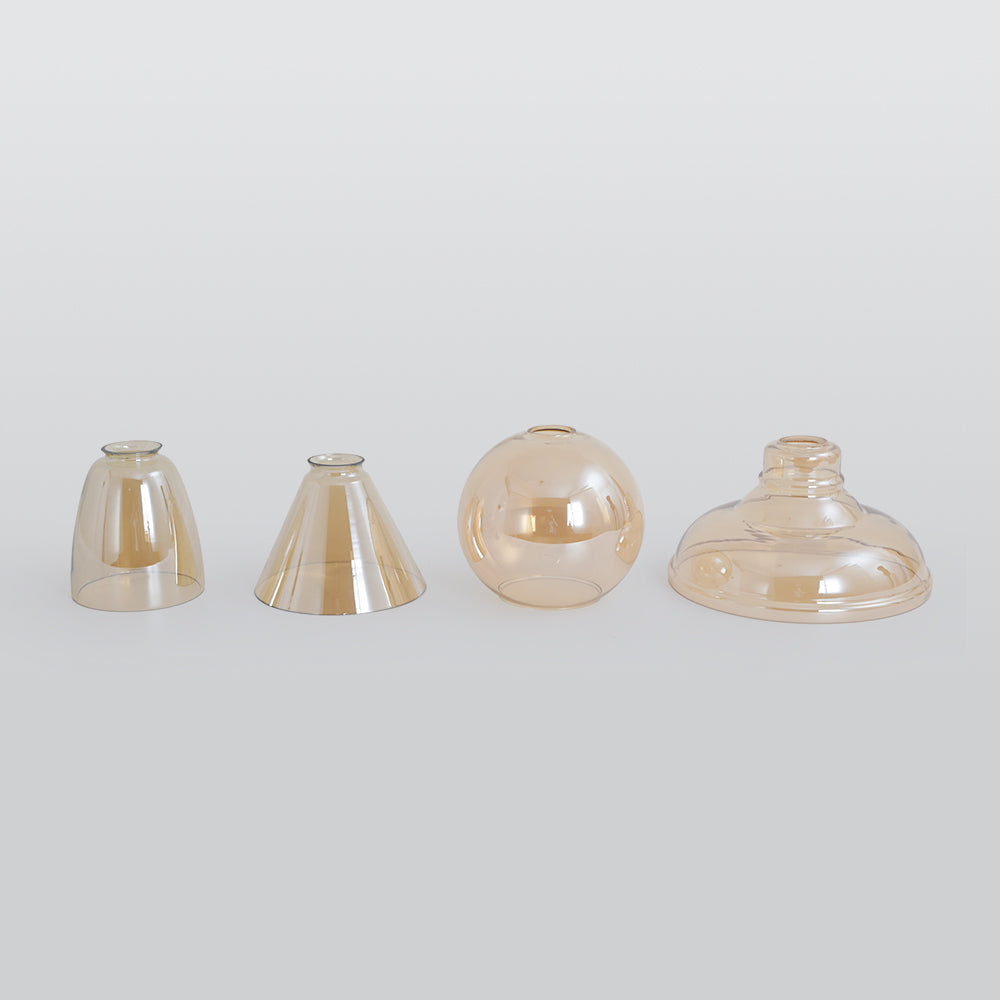 Industrial Glass Shade Hanging Pendant Light Metal Fixture Adjustable Cord Ceiling Lighting for Kitchen Dining Room Bedroom Clear Amber | Lonoma