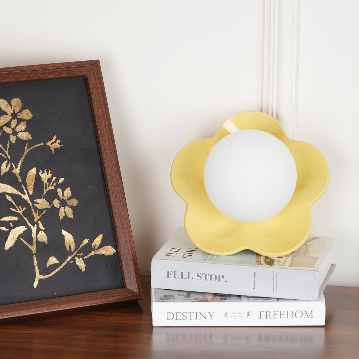 Floral Glass Wall Sconce with Resin Base - Dimmable G9 Single-Bulb Fixture for Bedroom, Living Room, Hallway - Modern Flower-Shaped Accent | Lonoma