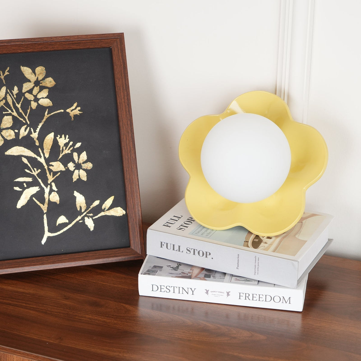 Floral Glass Wall Sconce with Resin Base - Dimmable G9 Single-Bulb Fixture for Bedroom, Living Room, Hallway - Modern Flower-Shaped Accent | Lonoma