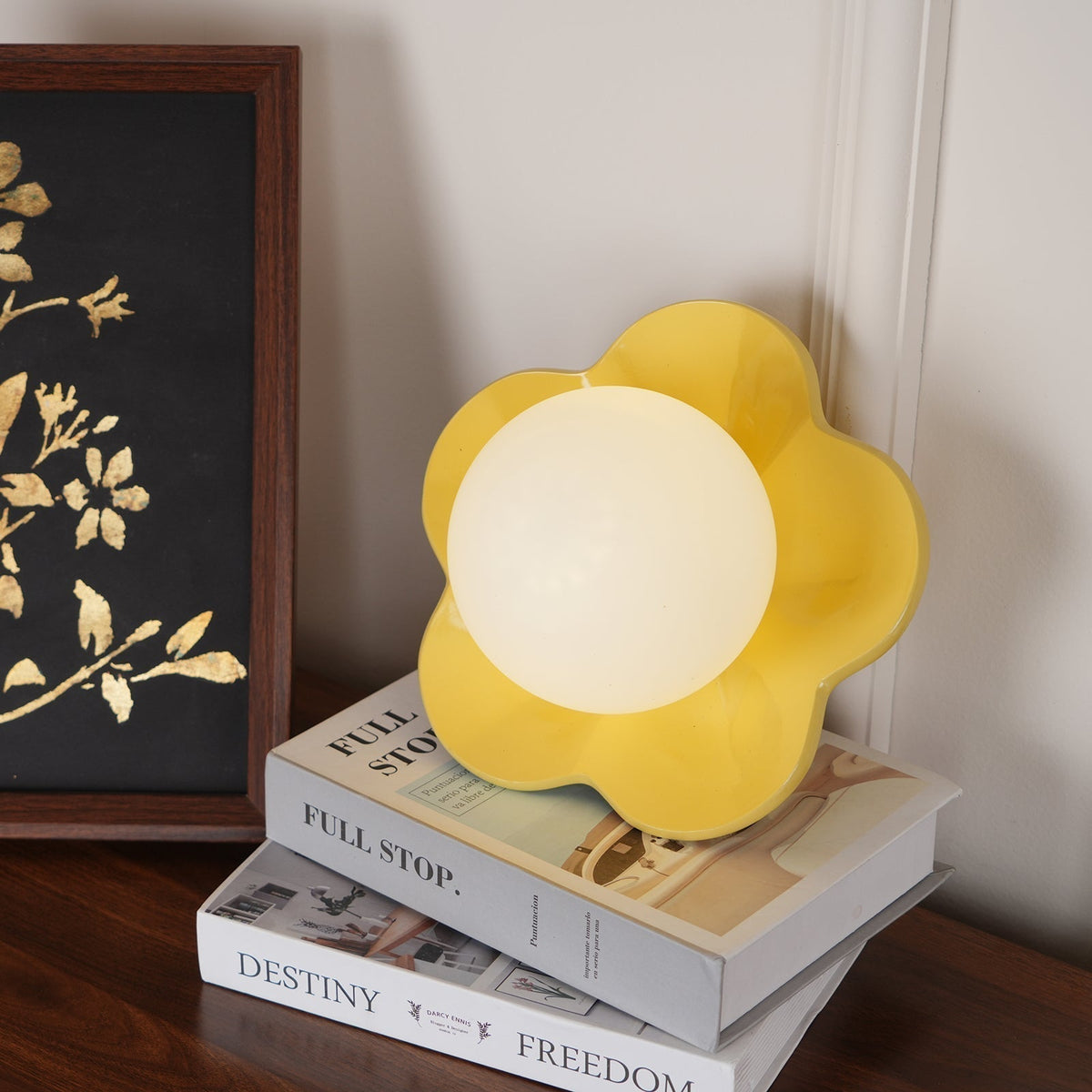 Floral Glass Wall Sconce with Resin Base - Dimmable G9 Single-Bulb Fixture for Bedroom, Living Room, Hallway - Modern Flower-Shaped Accent | Lonoma