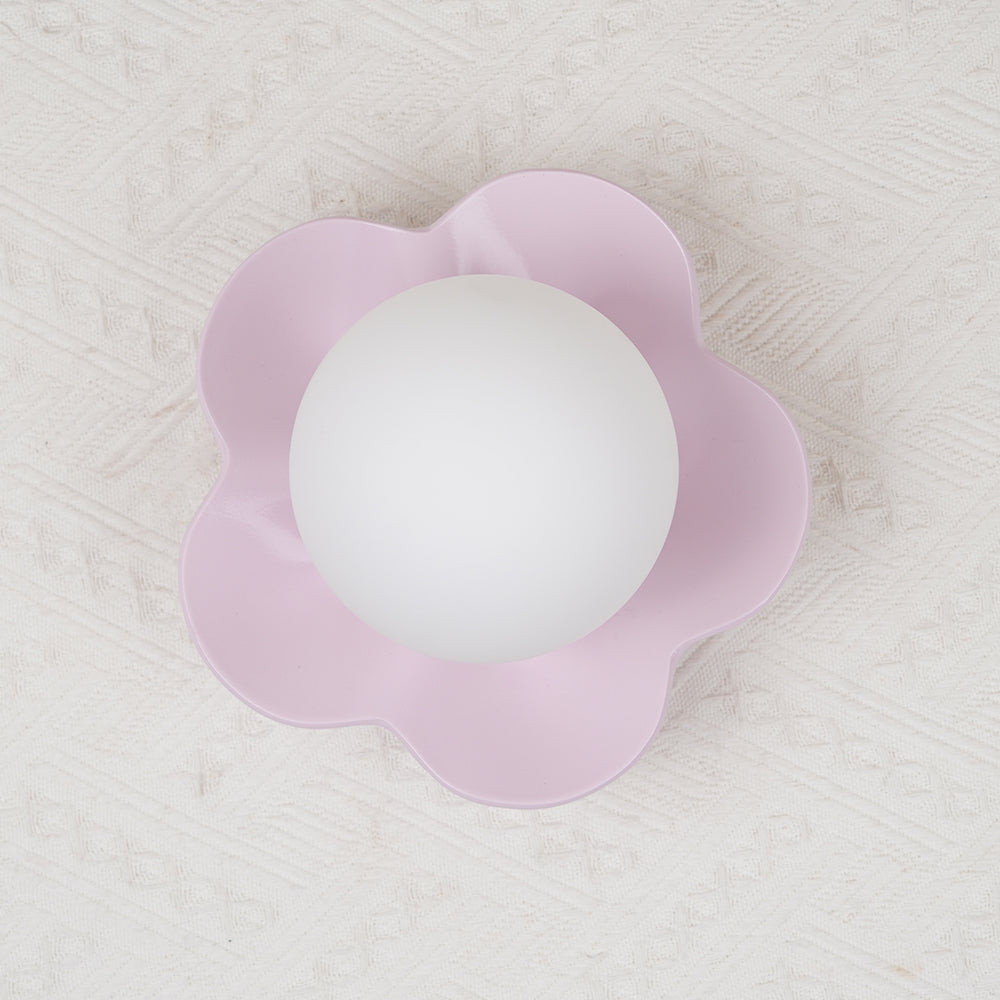 Floral Glass Wall Sconce with Resin Base - Dimmable G9 Single-Bulb Fixture for Bedroom, Living Room, Hallway - Modern Flower-Shaped Accent | Lonoma