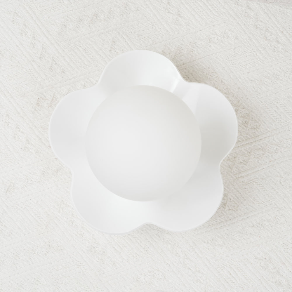 Floral Glass Wall Sconce with Resin Base - Dimmable G9 Single-Bulb Fixture for Bedroom, Living Room, Hallway - Modern Flower-Shaped Accent | Lonoma