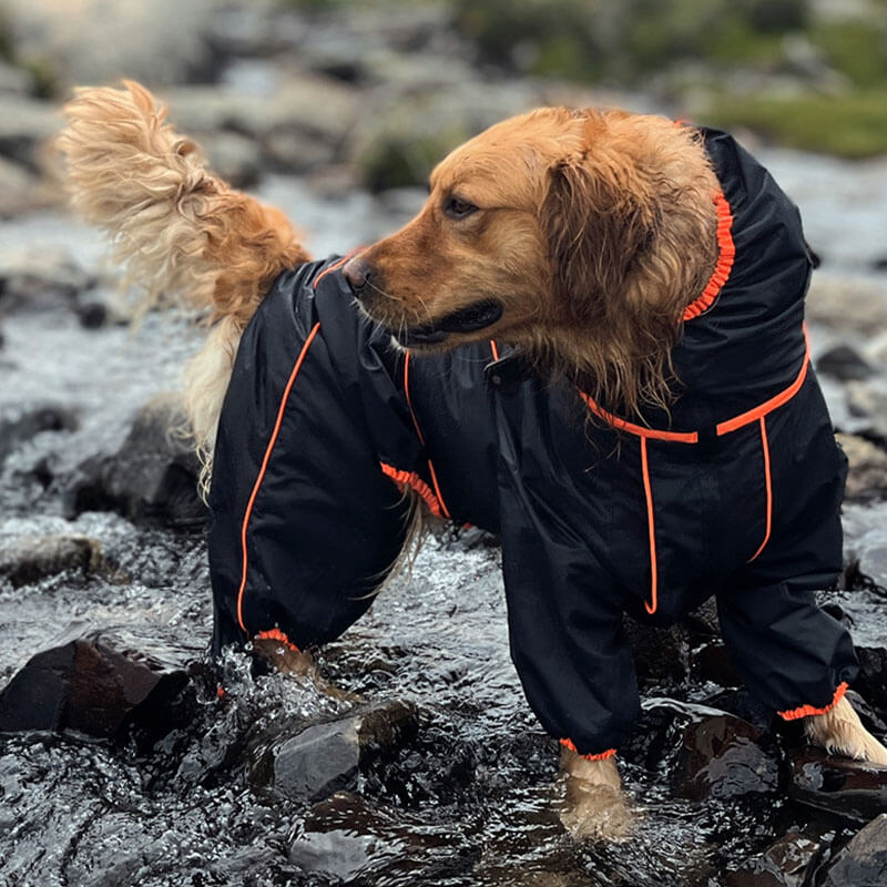Dog Raincoat Full Body Waterproof Polyester Graphene Reflective Strips Large Dogs Windproof Snow Jacket Coat | Koossa