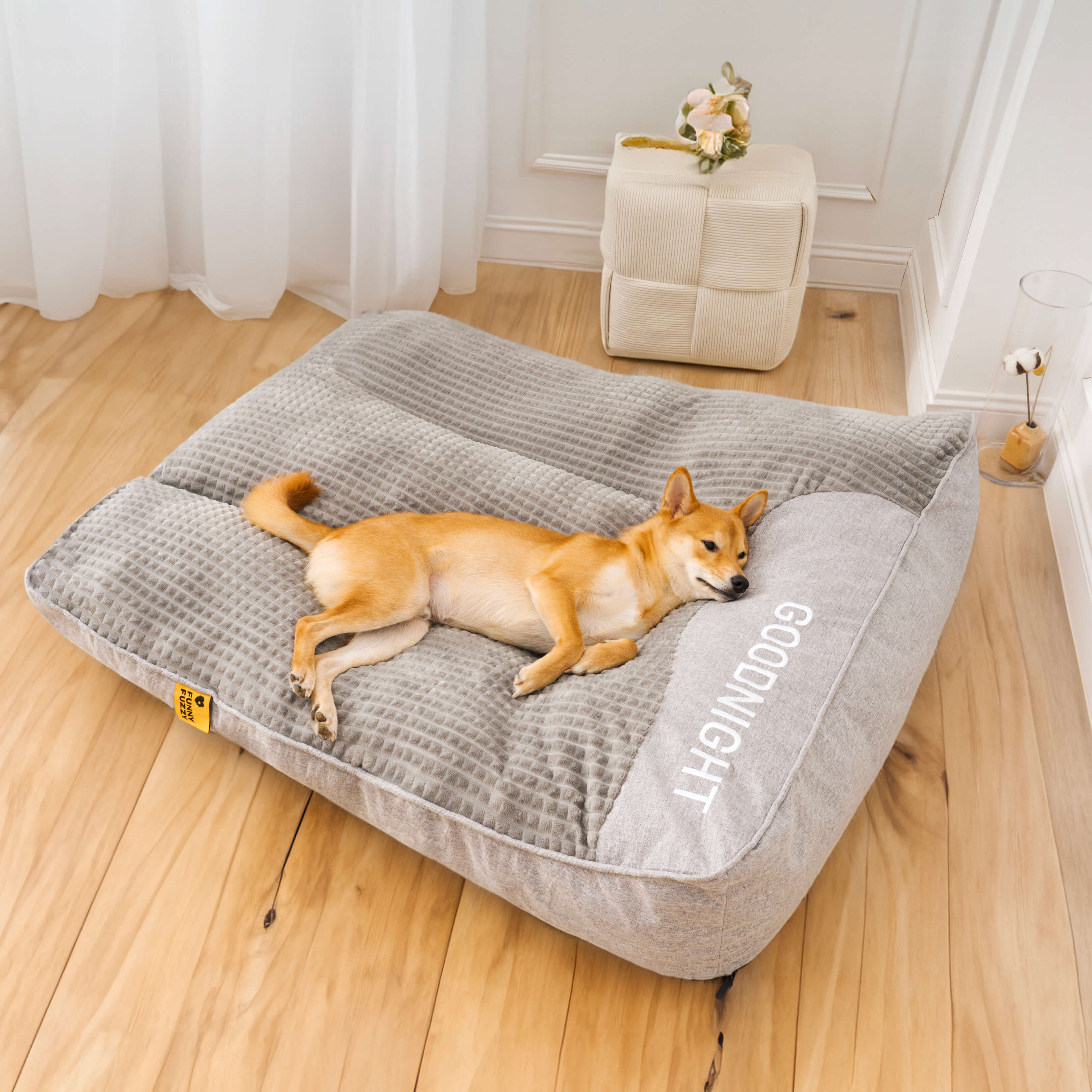 Dog Bed Crystal Velvet Shredded Foam XL XXL 3XL Large Dogs Orthopaedic Cushion Anti-Slip Senior Dog Mattress | Koossa