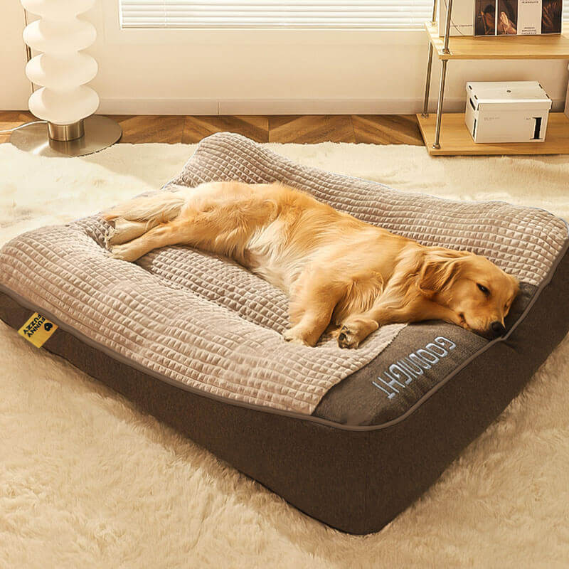 Dog Bed Crystal Velvet Shredded Foam XL XXL 3XL Large Dogs Orthopaedic Cushion Anti-Slip Senior Dog Mattress | Koossa