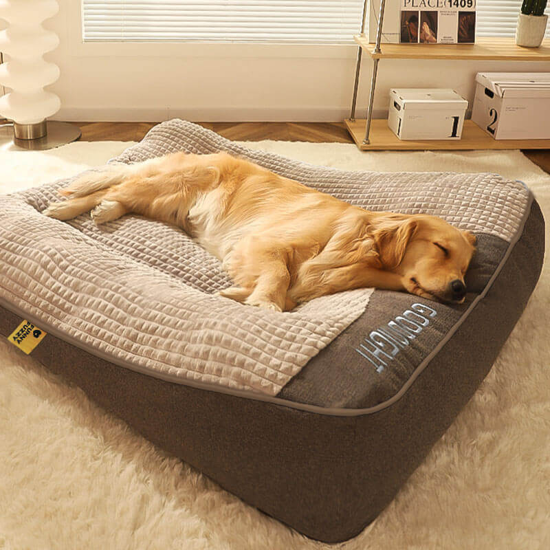 Dog Bed Crystal Velvet Shredded Foam XL XXL 3XL Large Dogs Orthopaedic Cushion Anti-Slip Senior Dog Mattress | Koossa