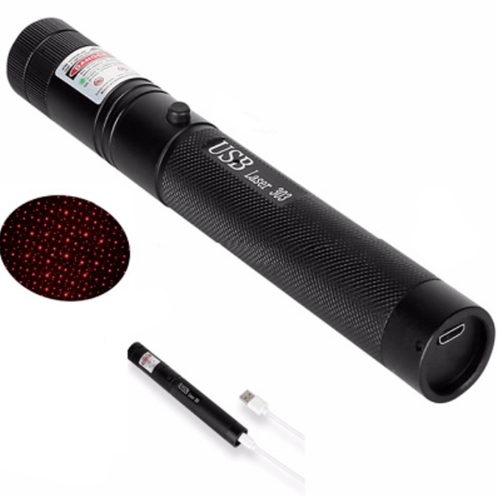 Rechargeable Laser Pointer Pen with Adjustable Focus, USB Charging Metal Body, Red or Green Beam for Presentations & Classroom Use | Lonoma