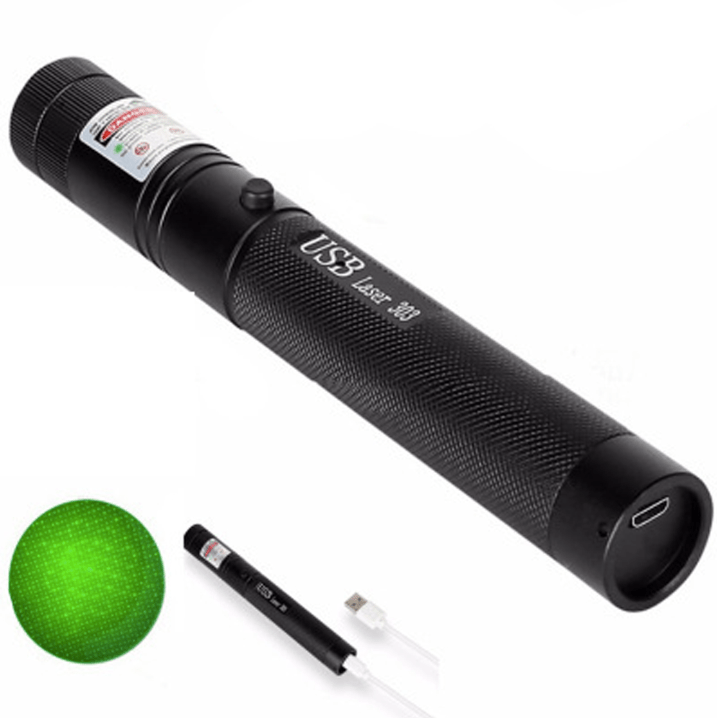 Rechargeable Laser Pointer Pen with Adjustable Focus, USB Charging Metal Body, Red or Green Beam for Presentations & Classroom Use | Lonoma