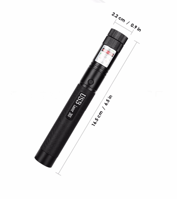 Rechargeable Laser Pointer Pen with Adjustable Focus, USB Charging Metal Body, Red or Green Beam for Presentations & Classroom Use | Lonoma