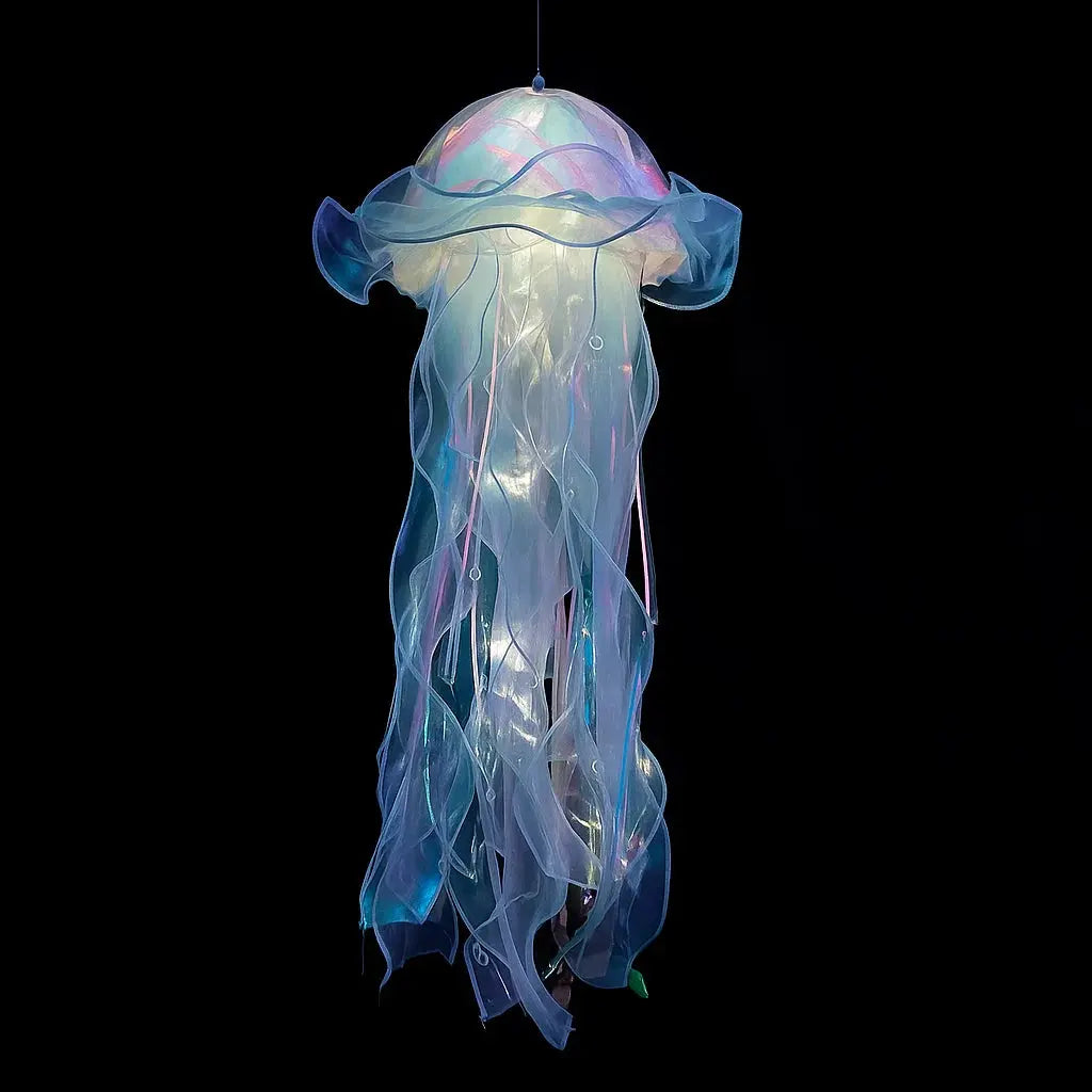 Méduse lumineuse LED suspendue en plastique 50 cm rose bleu violet vert décoration chambre enfant salon | Koossa