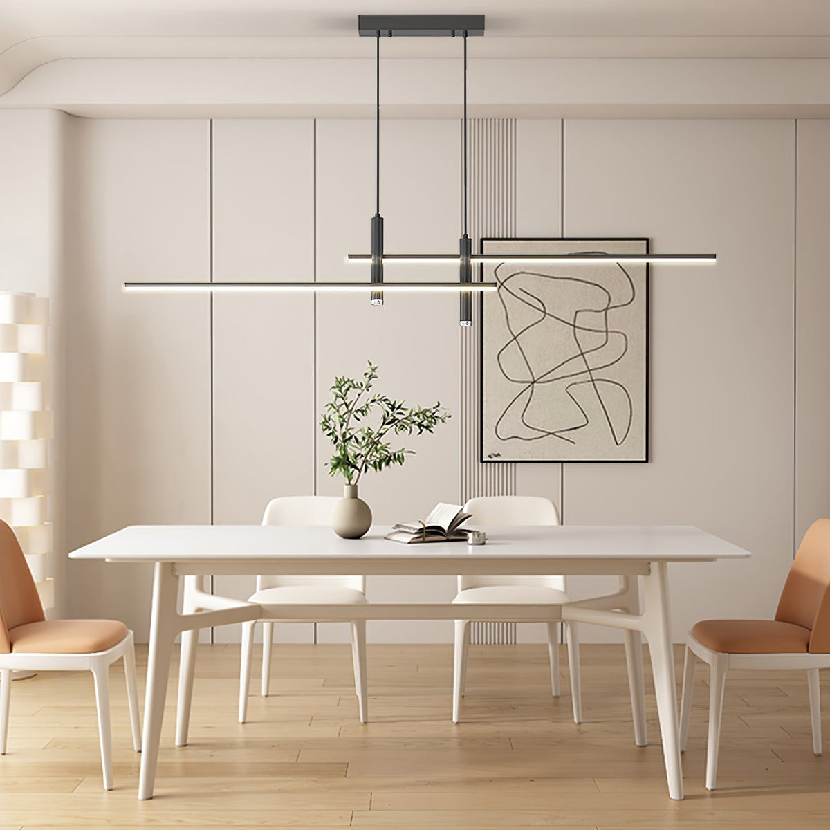 Contemporary Metal Spotlight Chandelier for Dining Tables – Adjustable Linear Design in Sleek Finishes for Kitchen Islands and Living Spaces | Lonoma