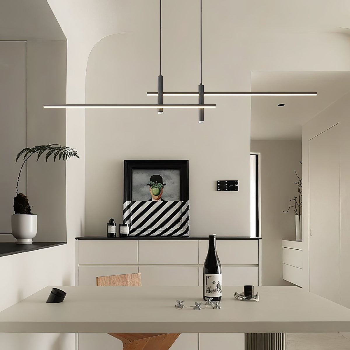 Contemporary Metal Spotlight Chandelier for Dining Tables – Adjustable Linear Design in Sleek Finishes for Kitchen Islands and Living Spaces | Lonoma