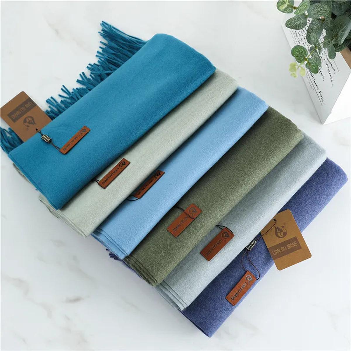 Women's Pure Wool Scarf — Elegant Winter Scarf with Fringe Detail for Cold Weather & Formal Occasions | Koossa