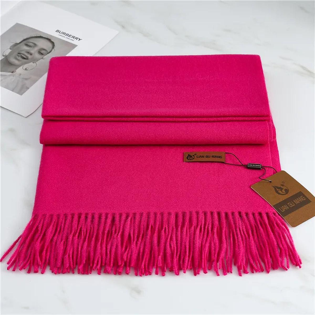 Women's Pure Wool Scarf — Elegant Winter Scarf with Fringe Detail for Cold Weather & Formal Occasions | Koossa