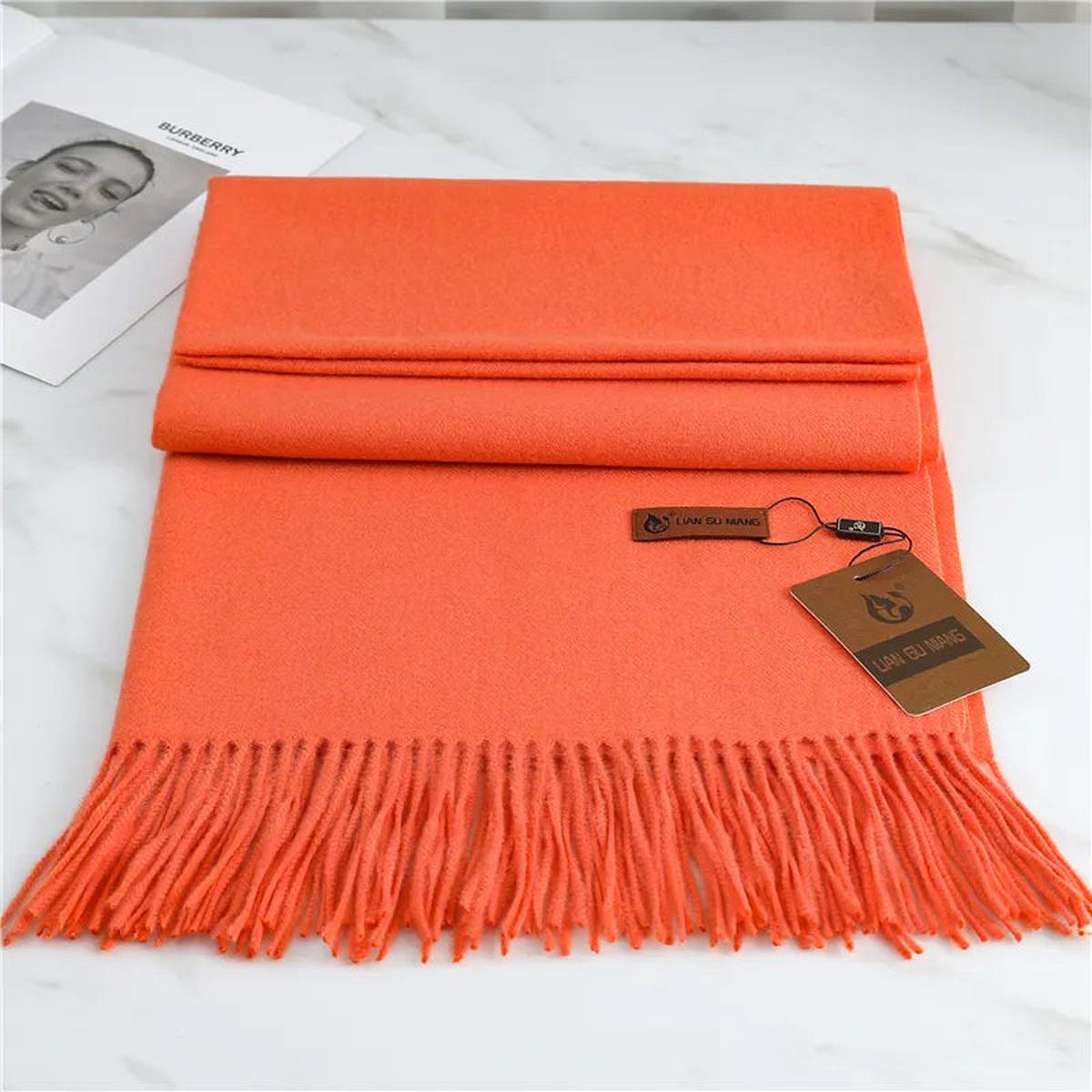 Women's Pure Wool Scarf — Elegant Winter Scarf with Fringe Detail for Cold Weather & Formal Occasions | Koossa
