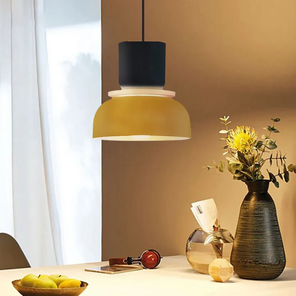 Suspension Scandinave Bicolore à Deux Abat-Jours Superposés pour Salle à Manger et Séjour Contemporain | Koossa