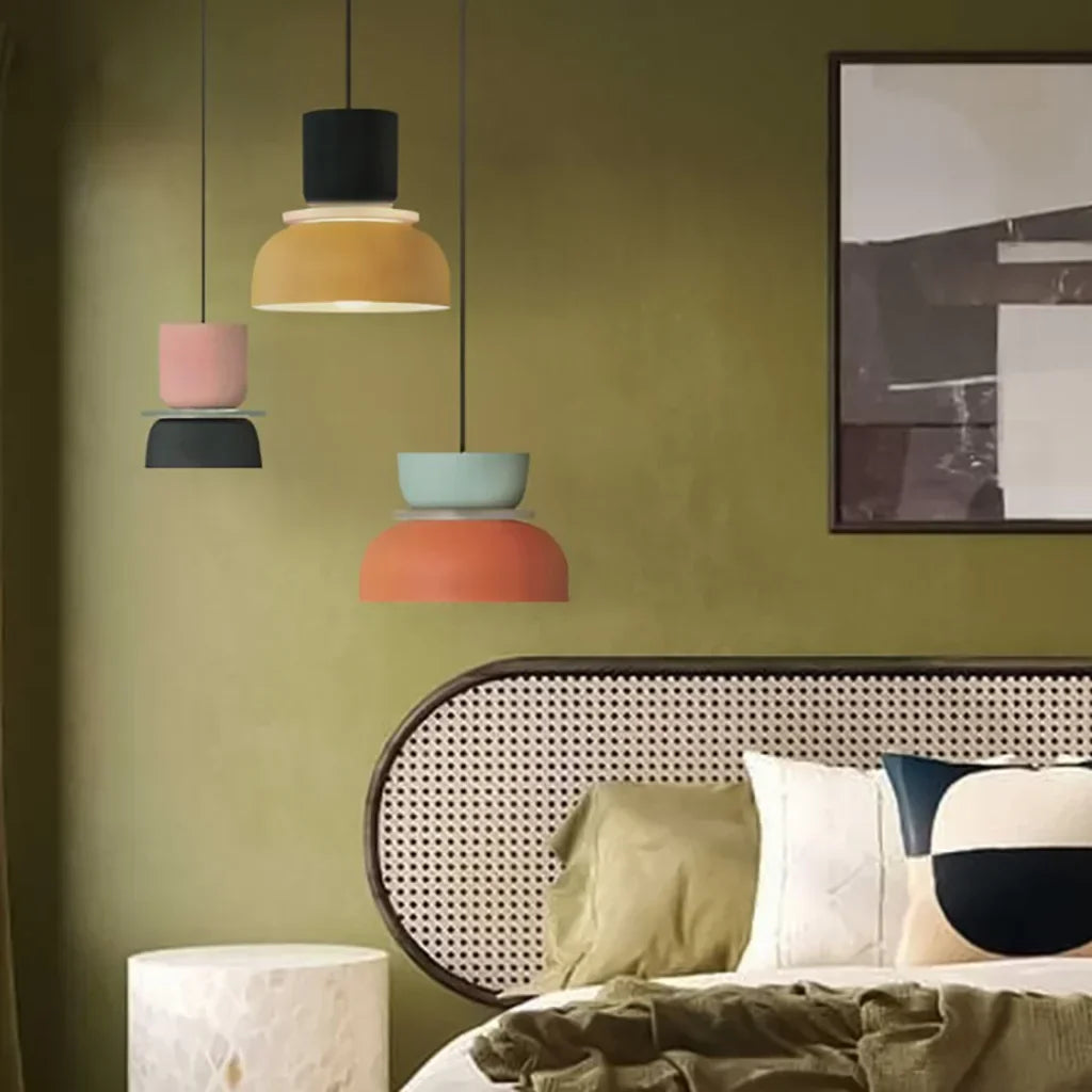 Suspension Scandinave Bicolore à Deux Abat-Jours Superposés pour Salle à Manger et Séjour Contemporain | Koossa