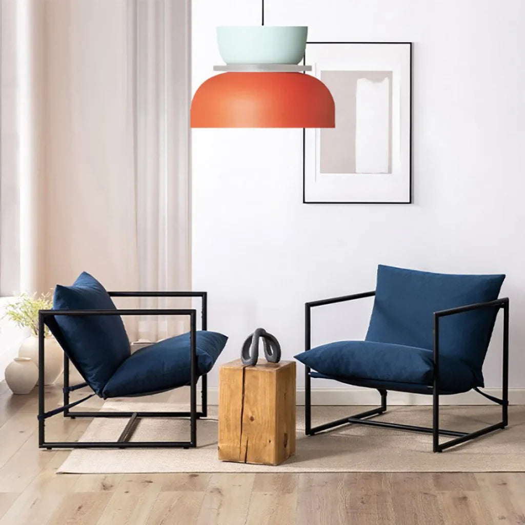 Suspension Scandinave Bicolore à Deux Abat-Jours Superposés pour Salle à Manger et Séjour Contemporain | Koossa