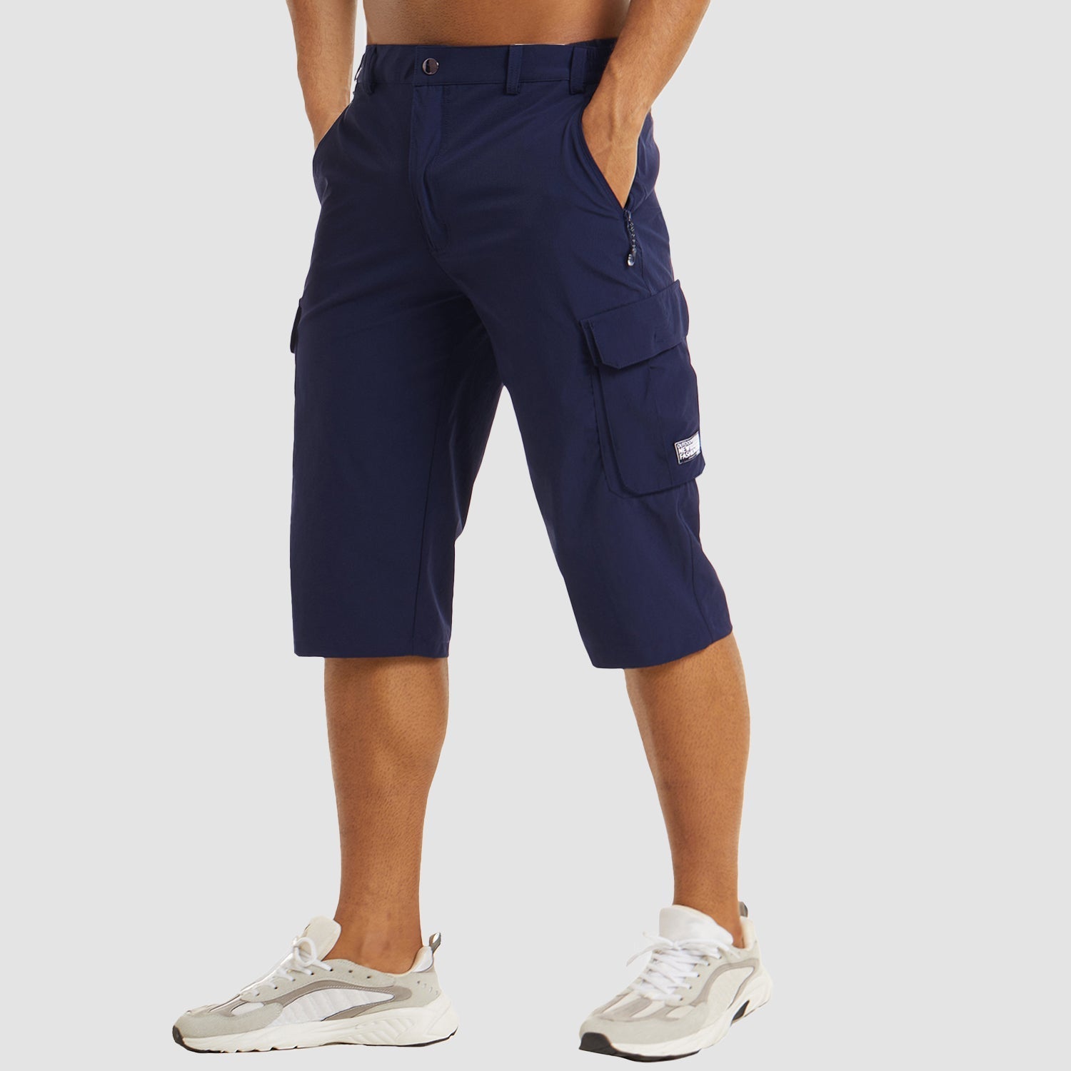 Men's Stretch Cargo Shorts with Zip Pockets in Multiple Colours Casual Summer Holiday Weekend Wear | Koossa