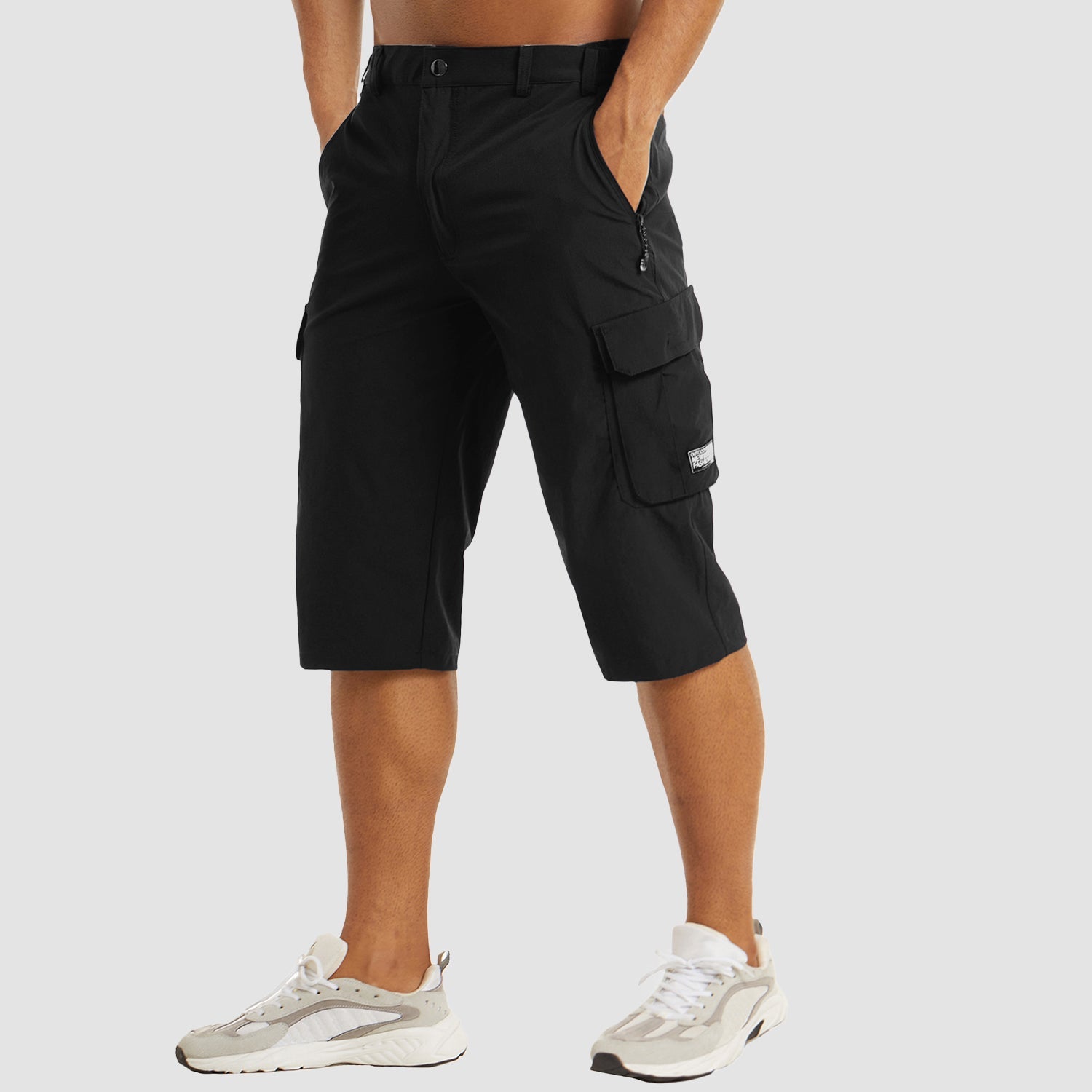 Men's Stretch Cargo Shorts with Zip Pockets in Multiple Colours Casual Summer Holiday Weekend Wear | Koossa