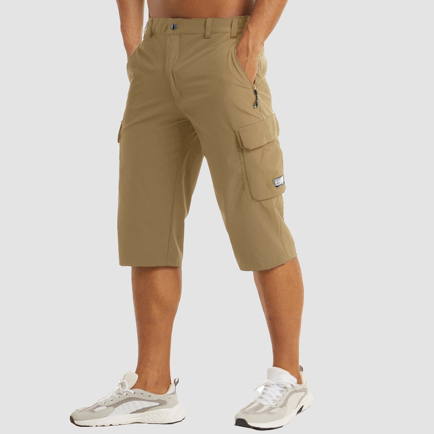 Men's Stretch Cargo Shorts with Zip Pockets in Multiple Colours Casual Summer Holiday Weekend Wear | Koossa