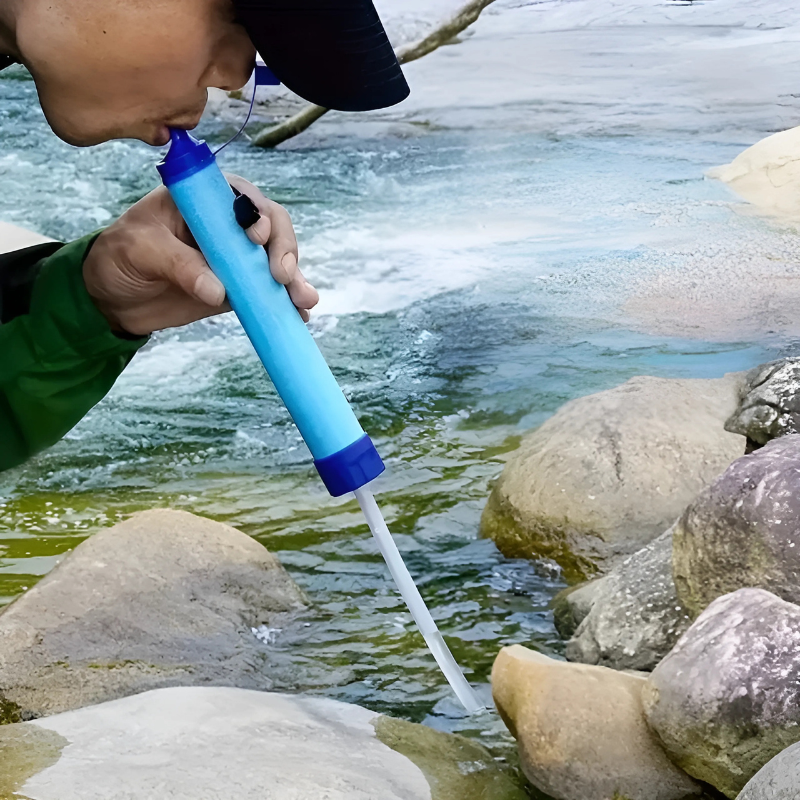 Portable Water Filter Straw 4-Stage Purification System for Camping Hiking Emergency Survival Outdoor Adventures Ultralight Design | Lonoma