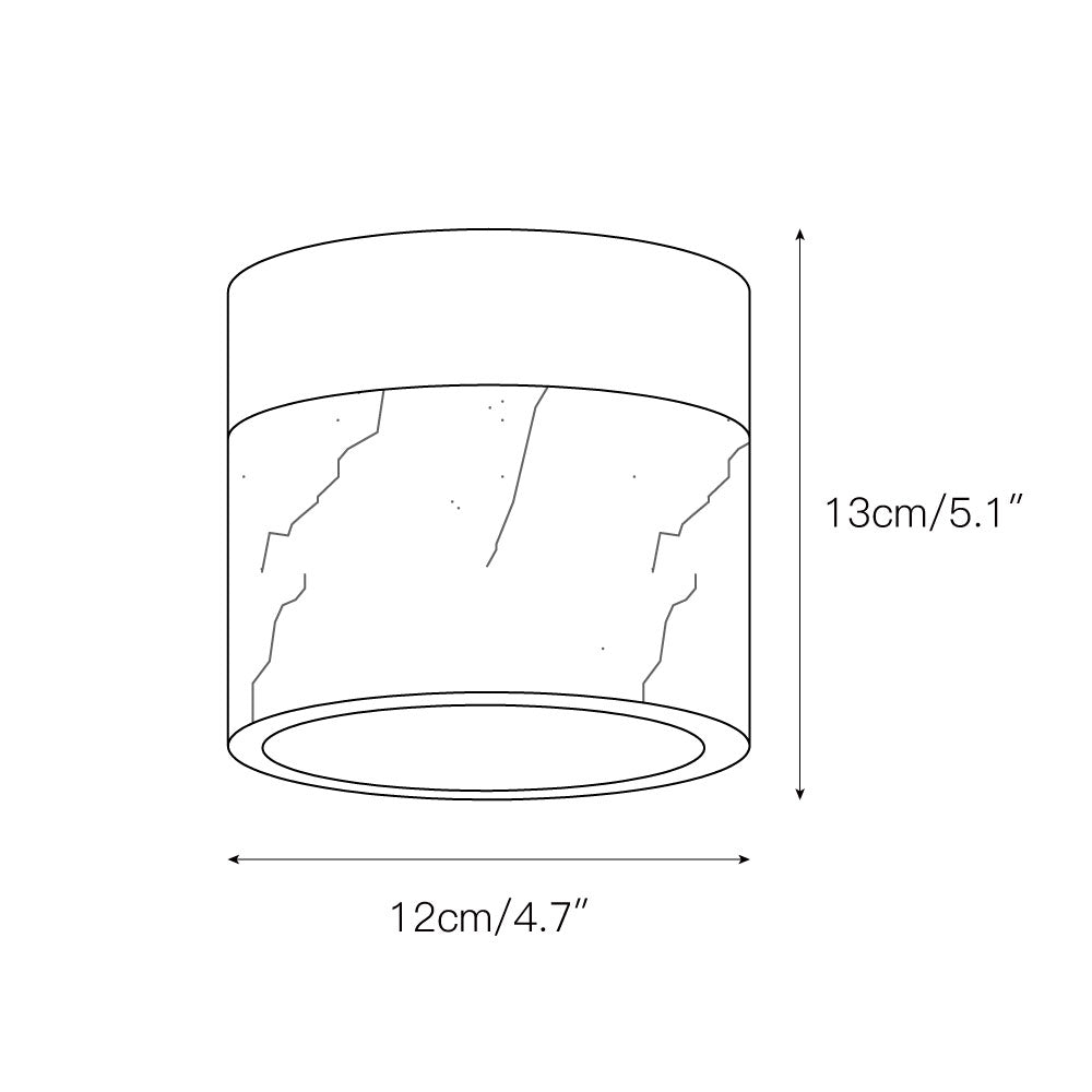 Round Marble Flush Mount Ceiling Light with Glass Shade 4.7 in – Modern Semi-Flush Fixture for Bedroom Hallway Entryway Kitchen Dining Room | Lonoma