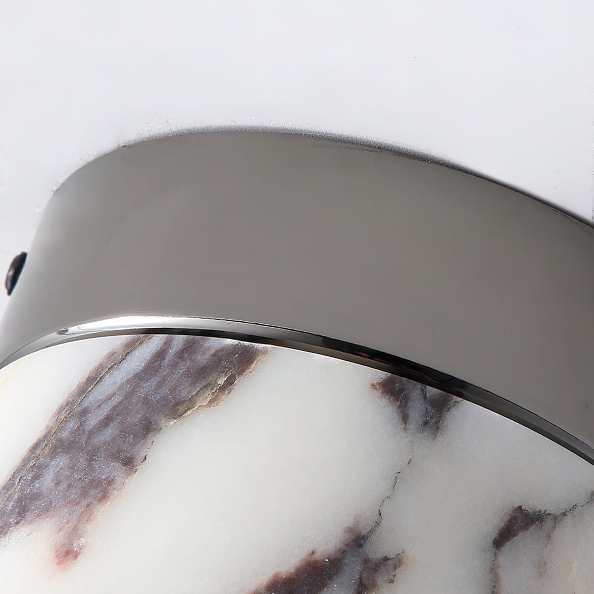 Round Marble Flush Mount Ceiling Light with Glass Shade 4.7 in – Modern Semi-Flush Fixture for Bedroom Hallway Entryway Kitchen Dining Room | Lonoma
