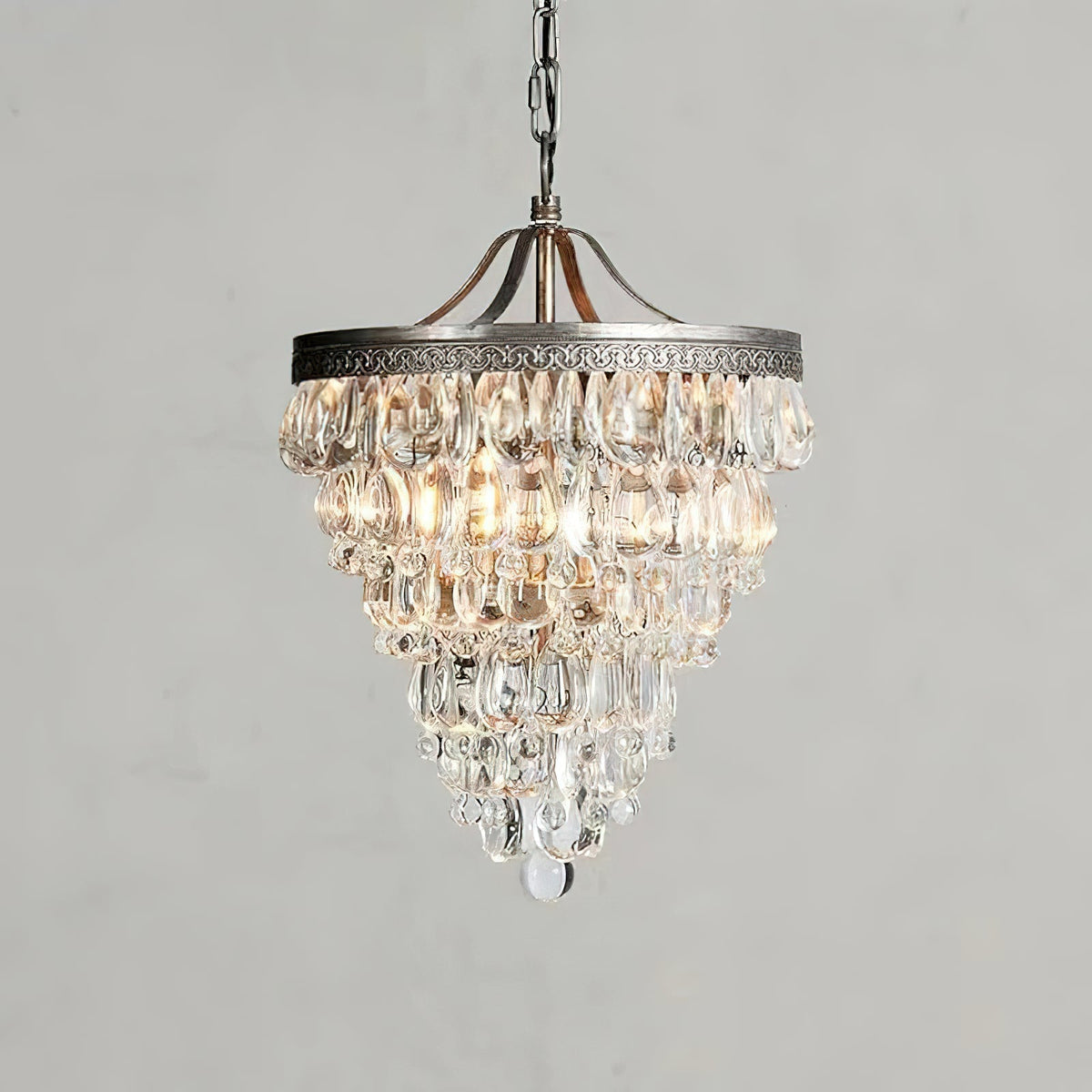 Crystal Drop Chandelier Antique Bronze Finish Multi Light Pendant Dining Room Living Room Foyer Statement Lighting Adjustable Chain | Lonoma