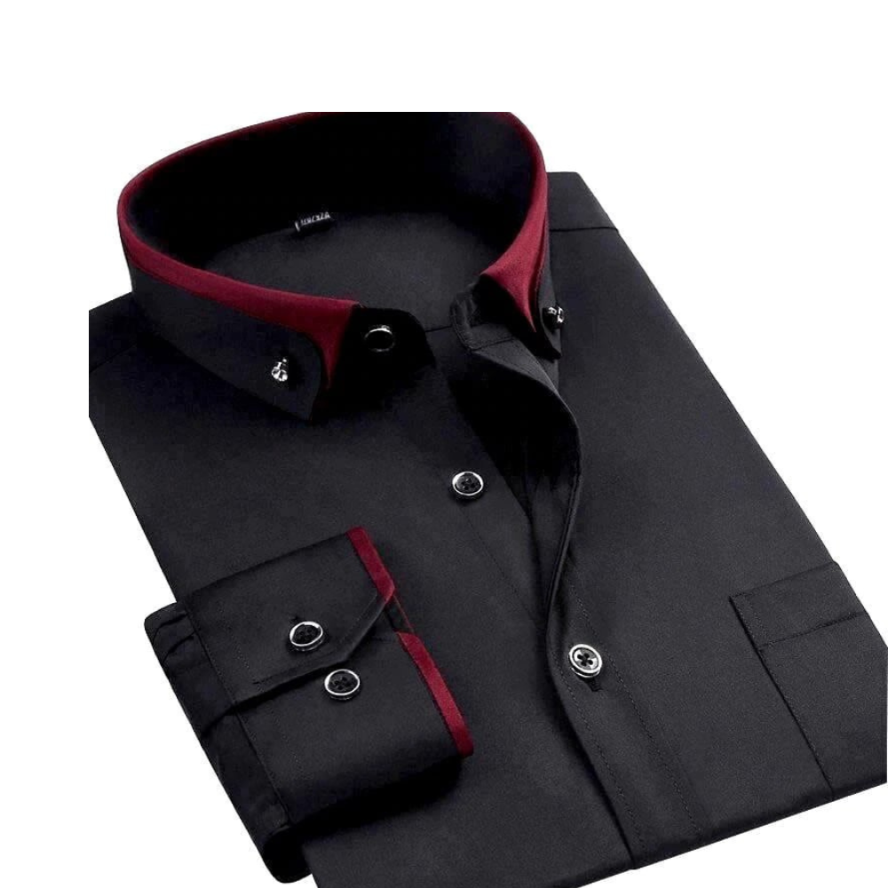 Men's Classic Long-Sleeve Shirt with Turn-Down Collar — Smart Casual Shirt for Work & Weekend | Koossa