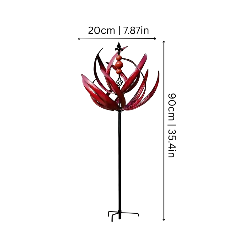 Carillon éolien tournant en métal pour jardin – Décoration extérieure avec jeux de lumière et mouvement | Koossa