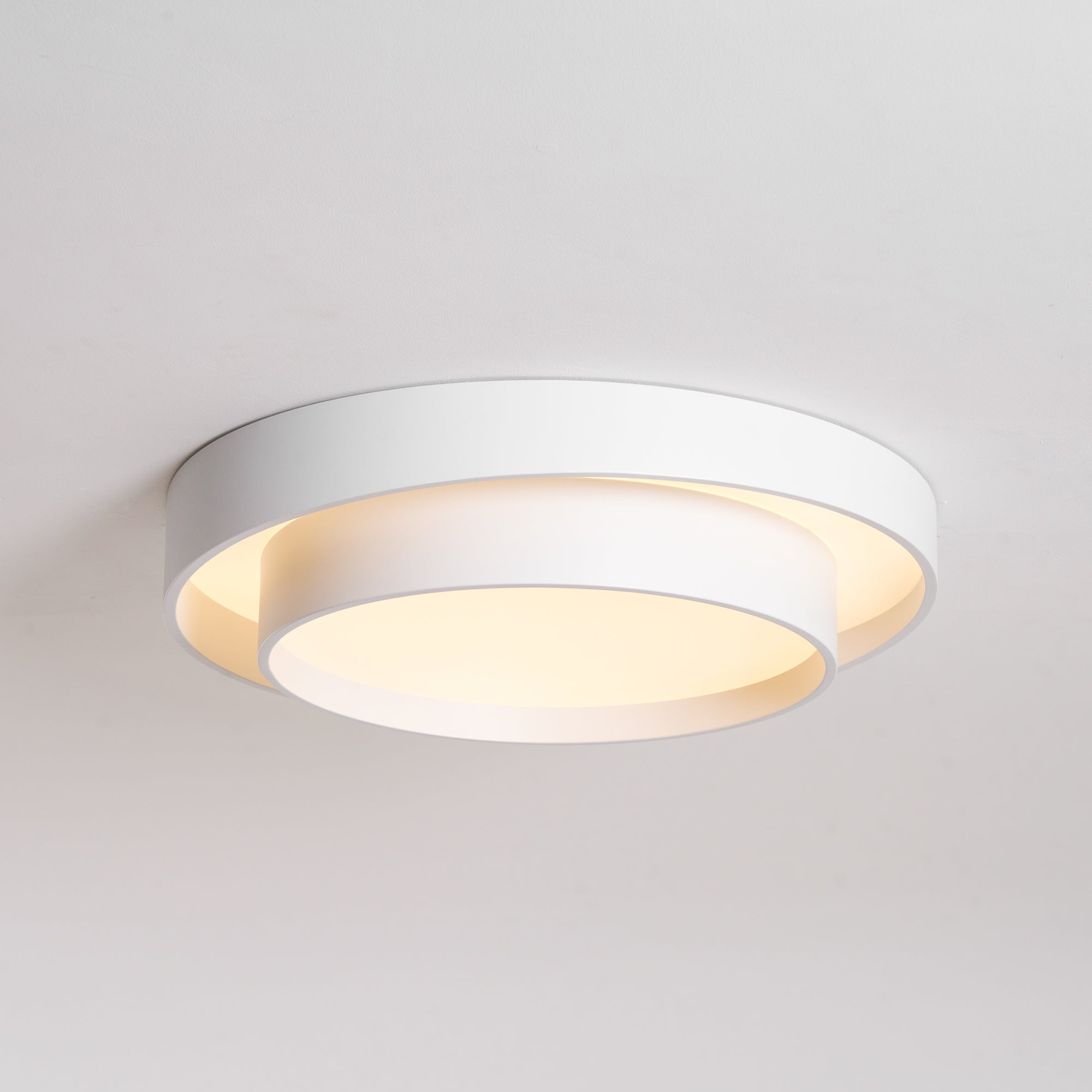 Plafonnier LED Cylindrique Fer Acryl Blanc Gris Noir Salon Chambre Ø40 Ø50 Ø60 cm Dimmable 3000K 4000K 6000K | Koossa