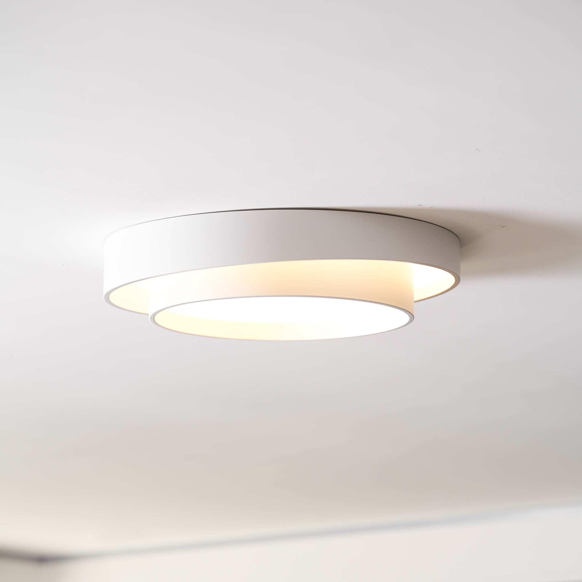 Plafonnier LED Cylindrique Fer Acryl Blanc Gris Noir Salon Chambre Ø40 Ø50 Ø60 cm Dimmable 3000K 4000K 6000K | Koossa
