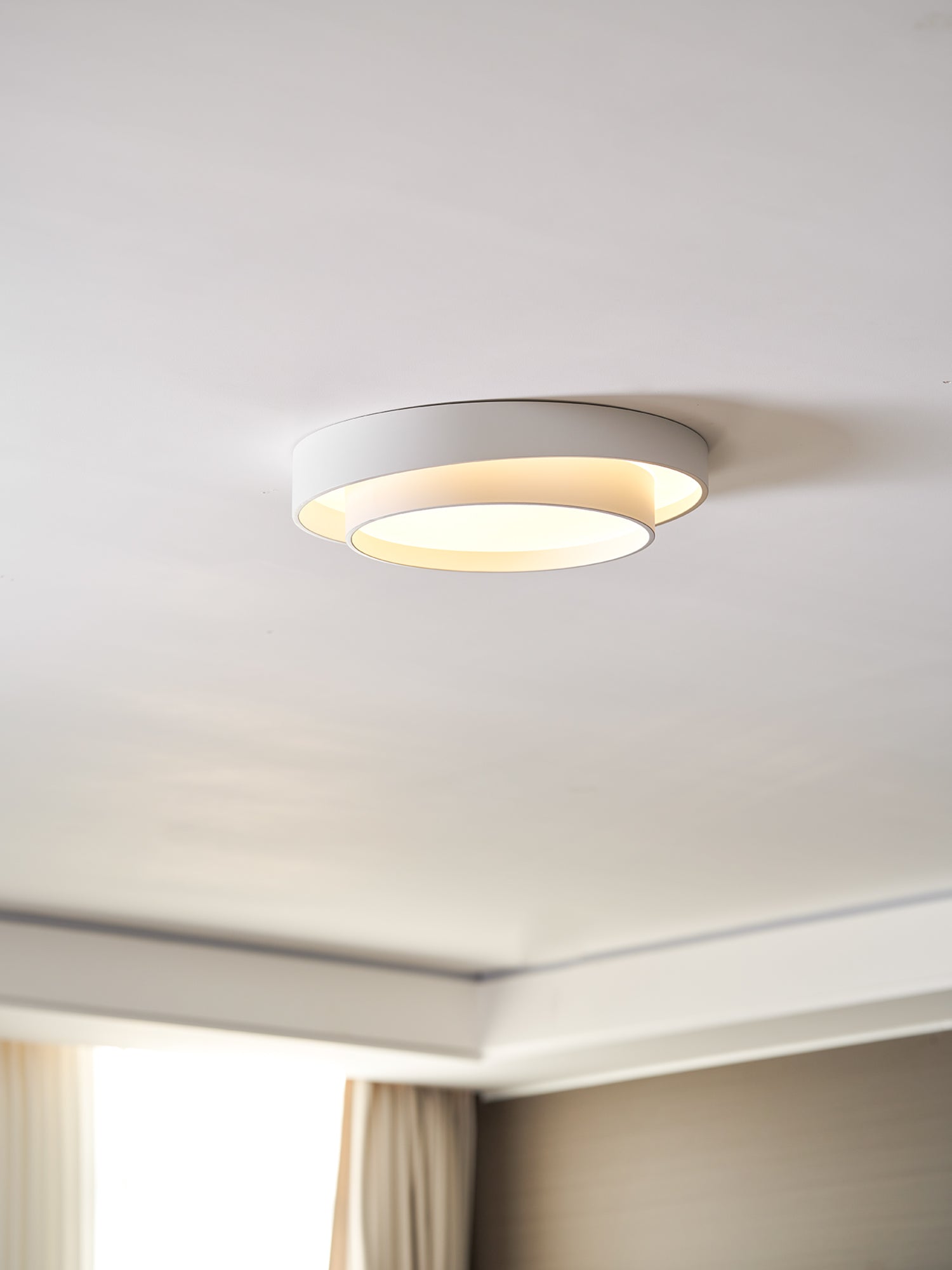 Plafonnier LED Cylindrique Fer Acryl Blanc Gris Noir Salon Chambre Ø40 Ø50 Ø60 cm Dimmable 3000K 4000K 6000K | Koossa