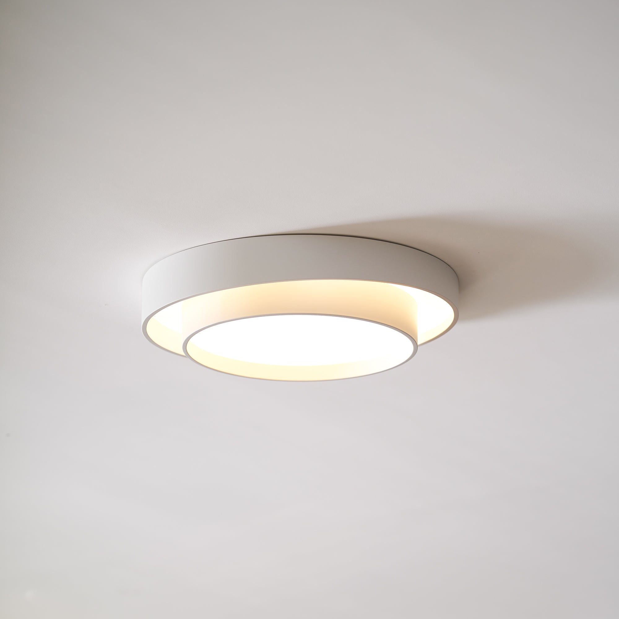 Plafonnier LED Cylindrique Fer Acryl Blanc Gris Noir Salon Chambre Ø40 Ø50 Ø60 cm Dimmable 3000K 4000K 6000K | Koossa