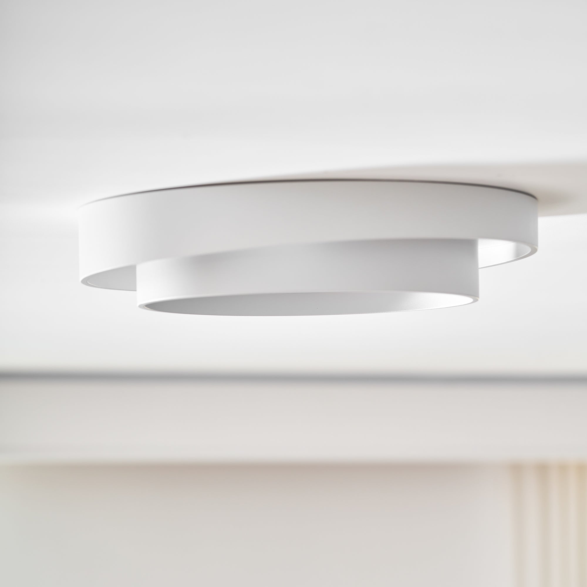 Plafonnier LED Cylindrique Fer Acryl Blanc Gris Noir Salon Chambre Ø40 Ø50 Ø60 cm Dimmable 3000K 4000K 6000K | Koossa