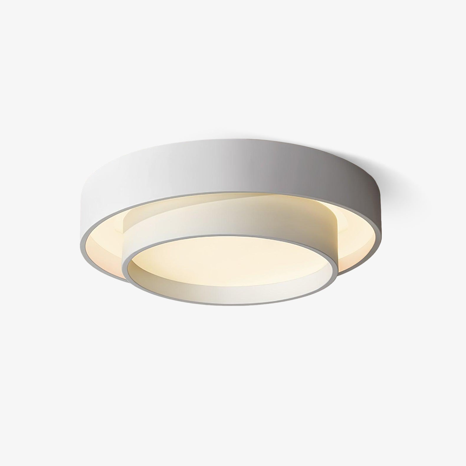 Plafonnier LED Cylindrique Fer Acryl Blanc Gris Noir Salon Chambre Ø40 Ø50 Ø60 cm Dimmable 3000K 4000K 6000K | Koossa