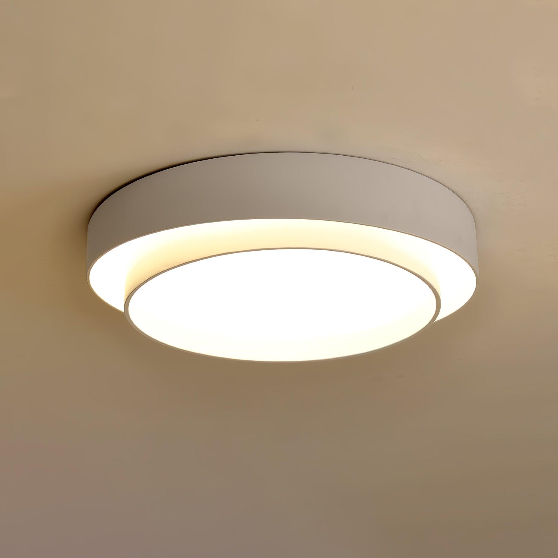 Plafonnier LED Cylindrique Fer Acryl Blanc Gris Noir Salon Chambre Ø40 Ø50 Ø60 cm Dimmable 3000K 4000K 6000K | Koossa