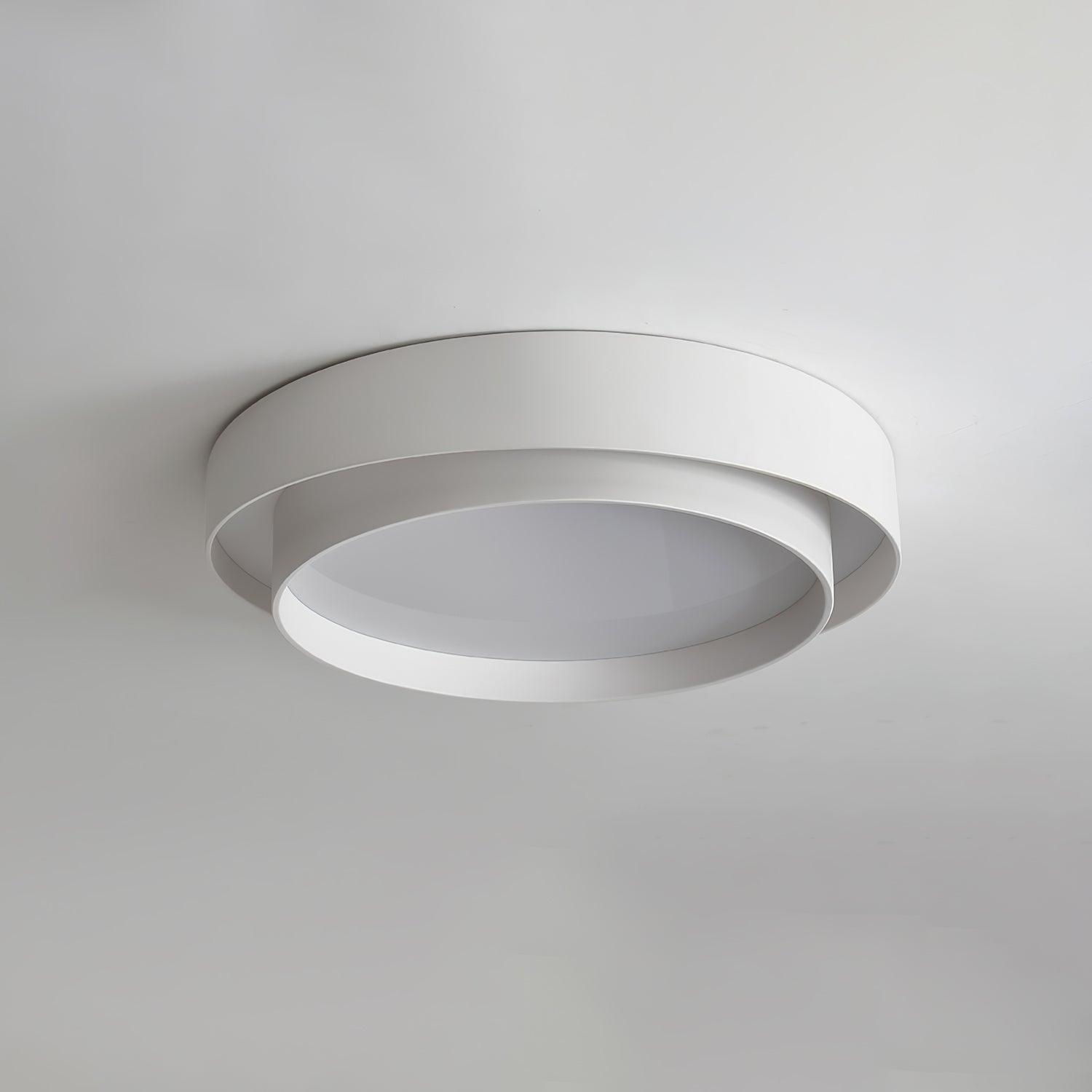 Plafonnier LED Cylindrique Fer Acryl Blanc Gris Noir Salon Chambre Ø40 Ø50 Ø60 cm Dimmable 3000K 4000K 6000K | Koossa