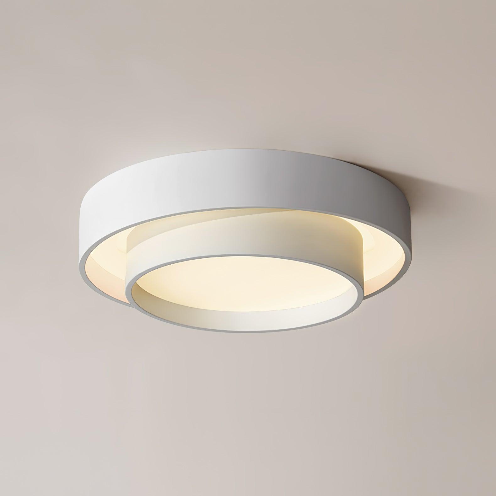 Plafonnier LED Cylindrique Fer Acryl Blanc Gris Noir Salon Chambre Ø40 Ø50 Ø60 cm Dimmable 3000K 4000K 6000K | Koossa