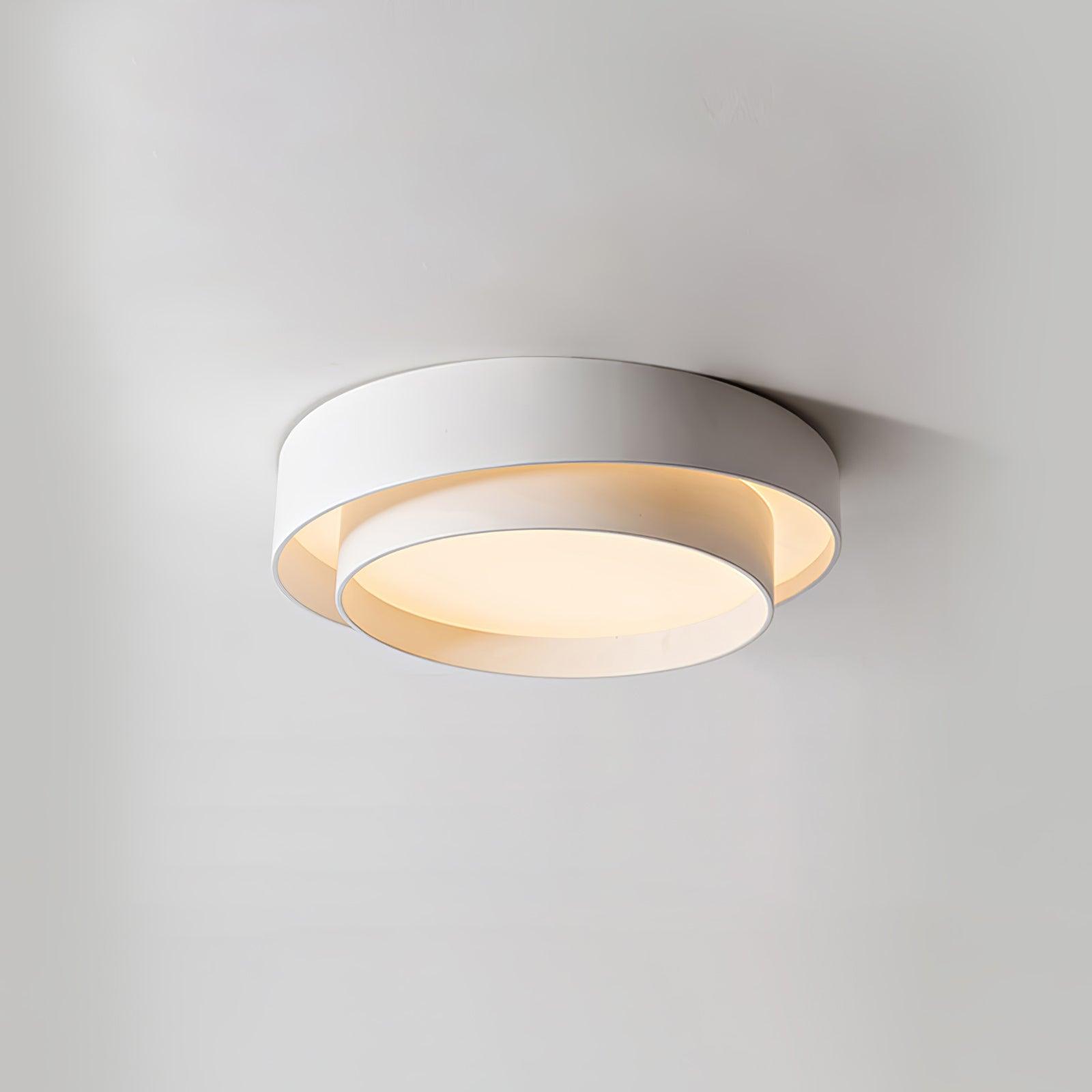 Plafonnier LED Cylindrique Fer Acryl Blanc Gris Noir Salon Chambre Ø40 Ø50 Ø60 cm Dimmable 3000K 4000K 6000K | Koossa